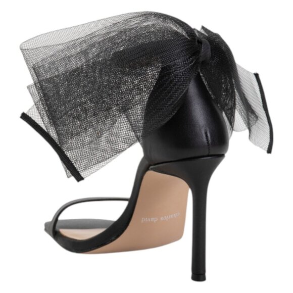 CHARLES DAVID Leather Emotional Oversized Bow Heeled Sandals - Picture 2 of 2